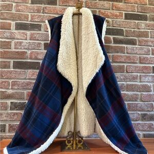 Plaid Vest with Sherpa Lining